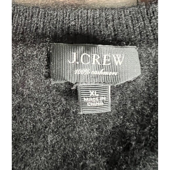 J.Crew Men’s 100% Cashmere V-Neck Pullover Sweater Black XL - Picture 2 of 4
